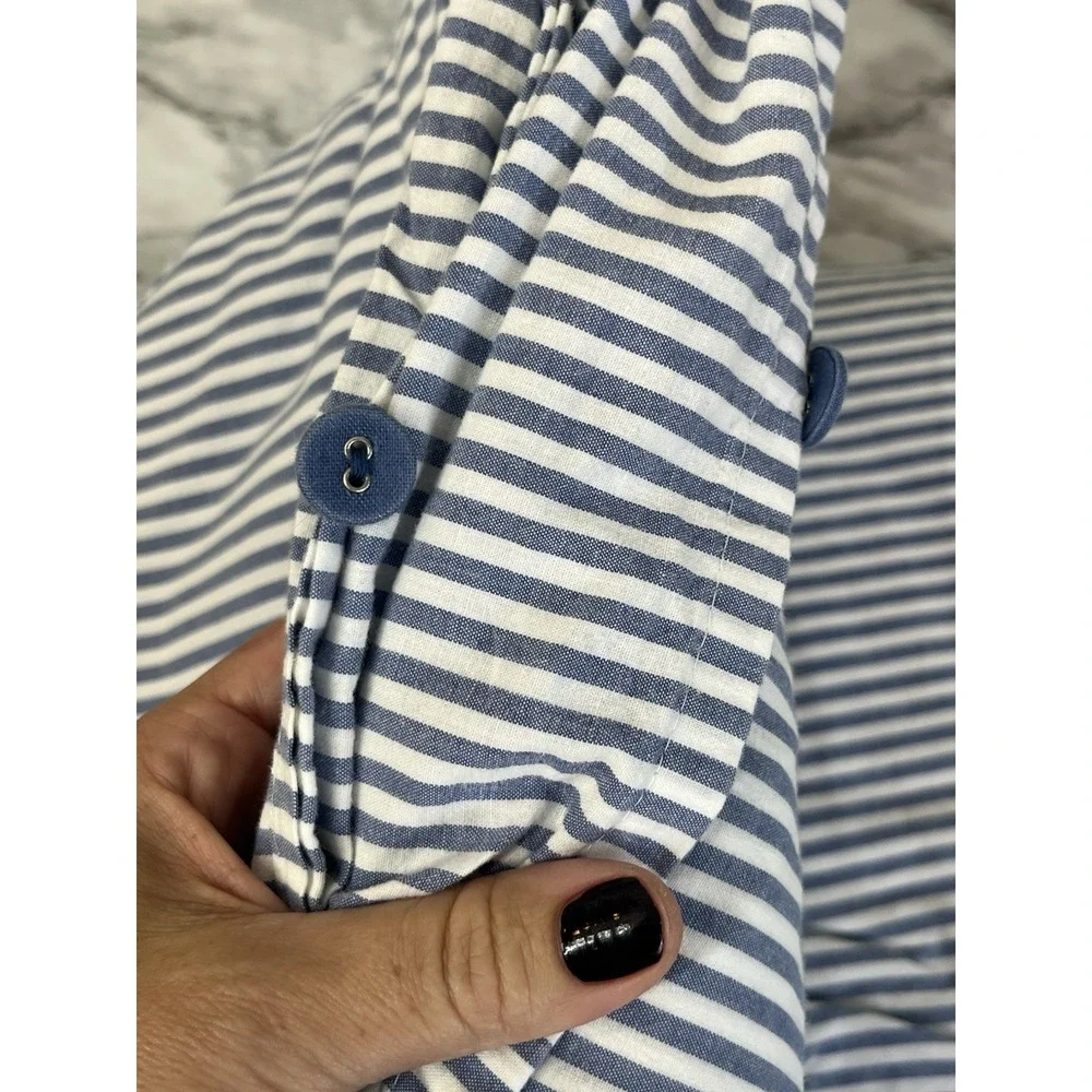 Ikea BLAVINDA Duvet Cover Blue/White Striped Cotton Classic Nautical Queen?